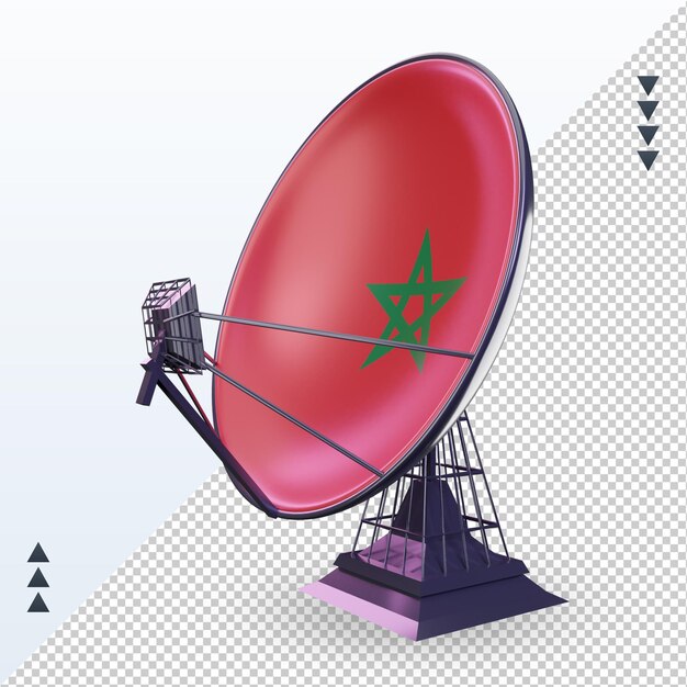 PSD 3d satellite marocco bandiera rendering vista a destra