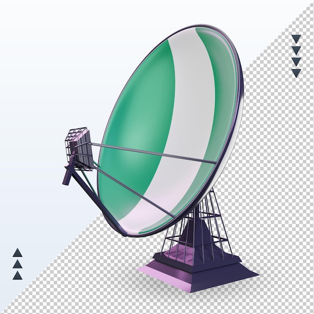PSD 3d satellite nigeria flag rendering right view