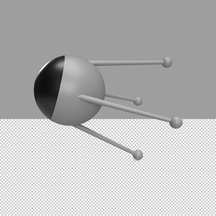 PSD 3d satellite rendered object illustration