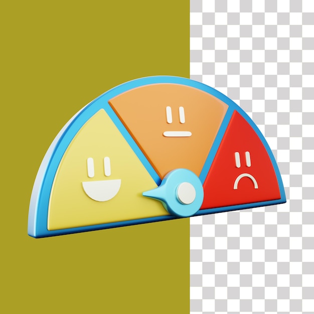 PSD 3d satisfaction scale illustration