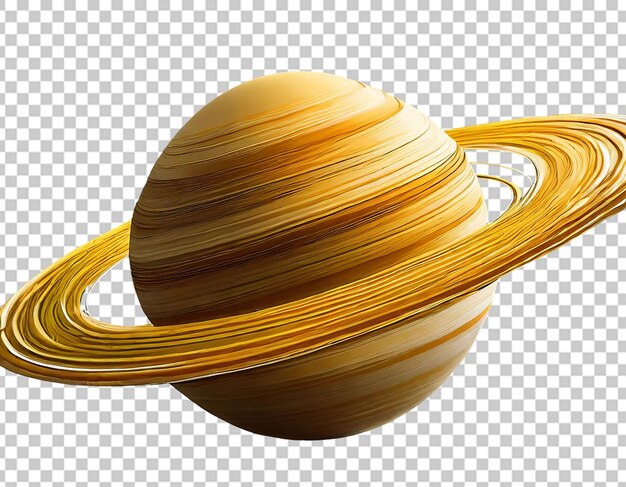 PSD saturno 3d fatto con un filato giallo di fuoco