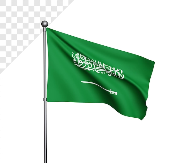 PSD illustrazione 3d della bandiera dell'arabia saudita