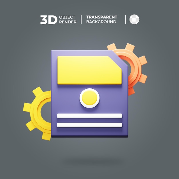 3d saving process icon