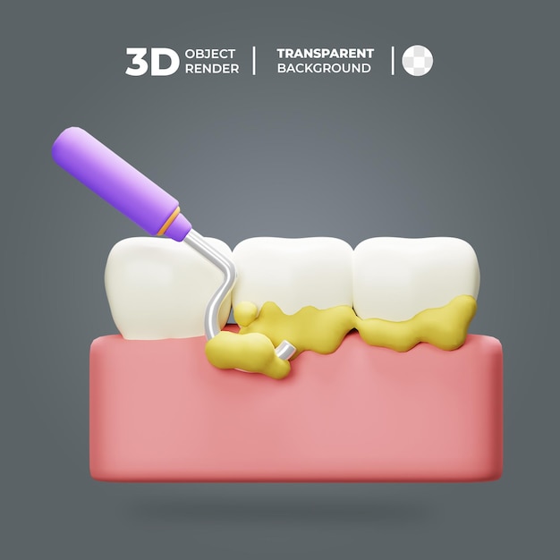 PSD icona del dente di ridimensionamento 3d