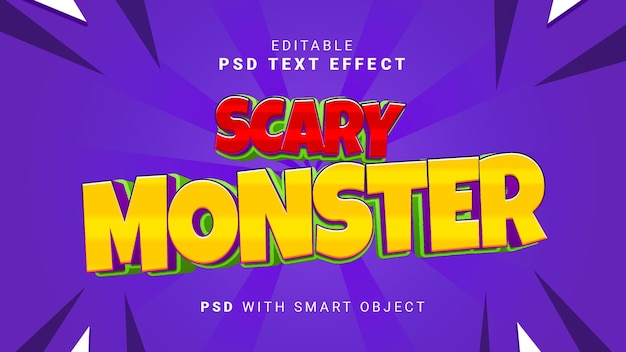 3d scary monster text effect