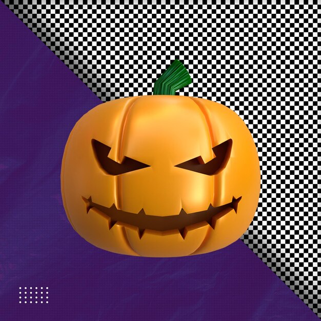 Illustrazione di halloween zucca spaventosa 3d psd premium