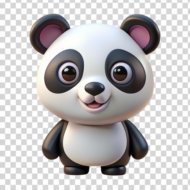 PSD 3d schattige baby panda geïsoleerd op transparante achtergrond