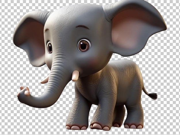 PSD 3d schattige cartoon olifant