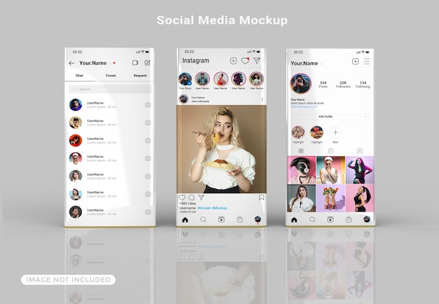 3d-scherminterface sociale media instagram-mockup