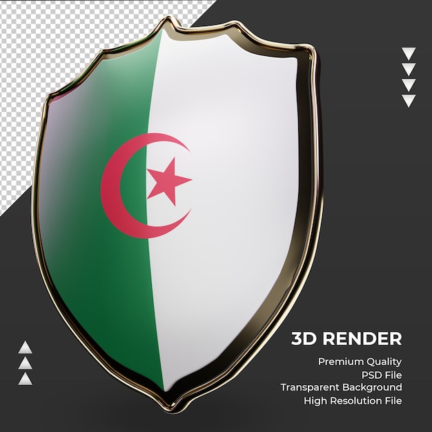 3d-schild algerije vlag rendering juiste weergave