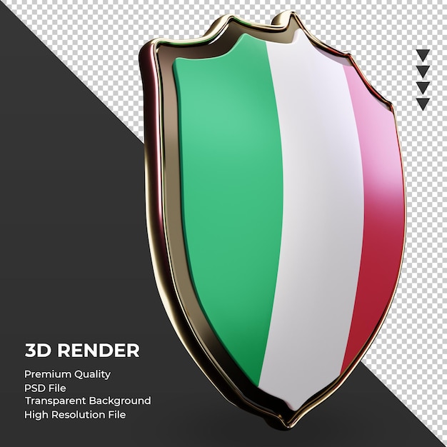 3d-schild italië vlag weergave linker weergave