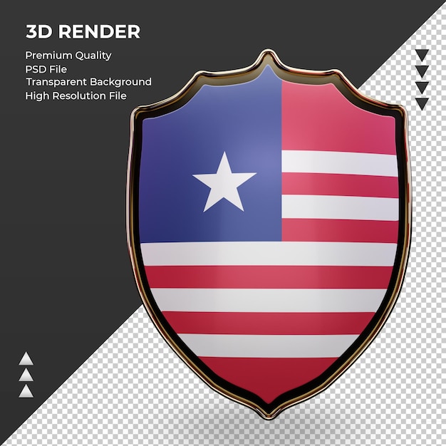 3d schild liberia vlag rendering vooraanzicht