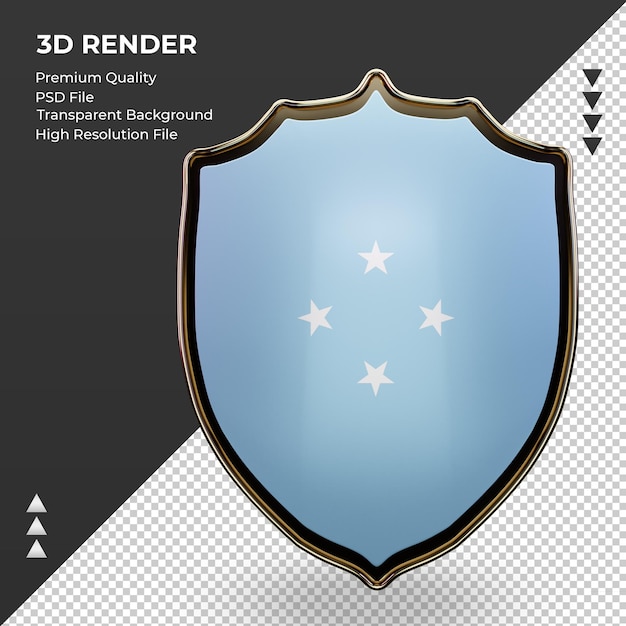 3d-schild micronesië vlag rendering vooraanzicht