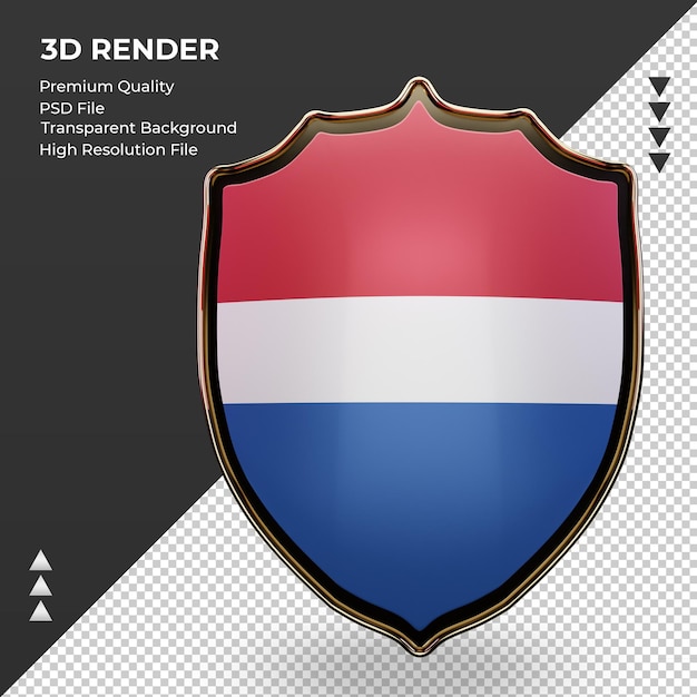 PSD 3d-schild nederlandse vlag rendering vooraanzicht