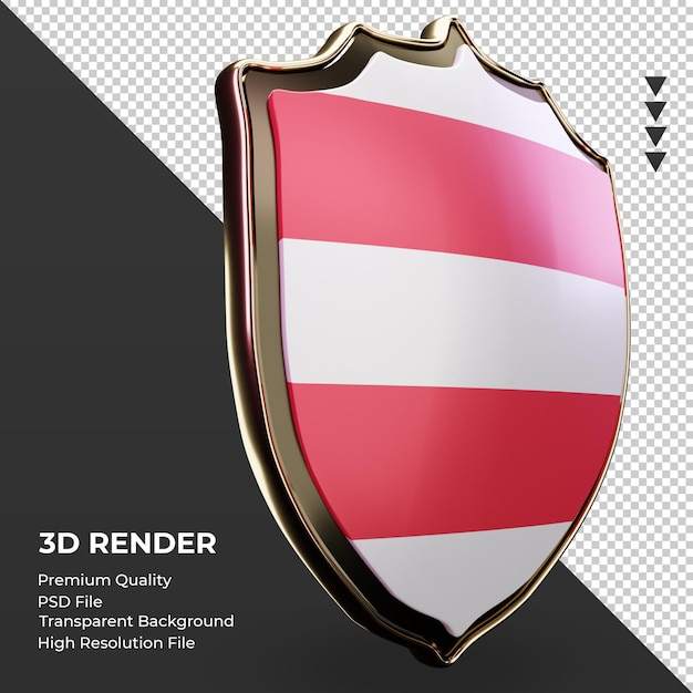 3d-schild oostenrijk vlag weergave linker weergave