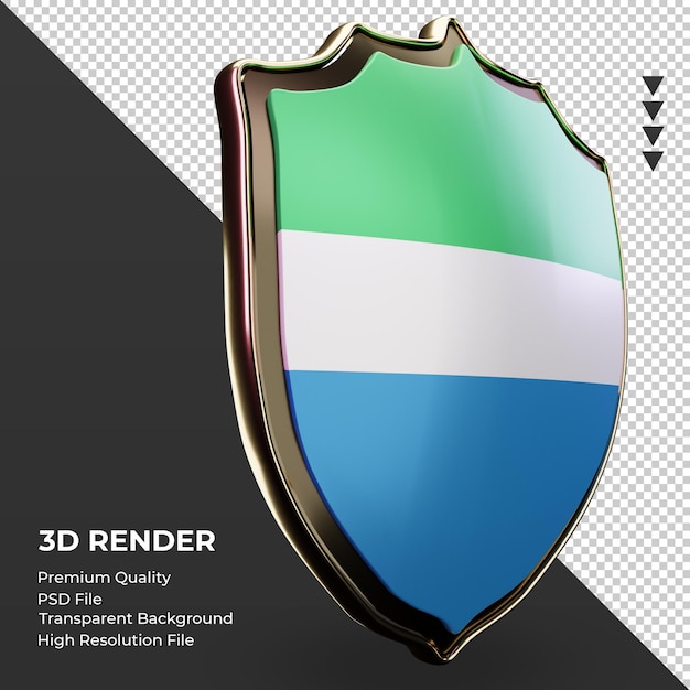 3d-schild sierra leone vlag weergave linker weergave