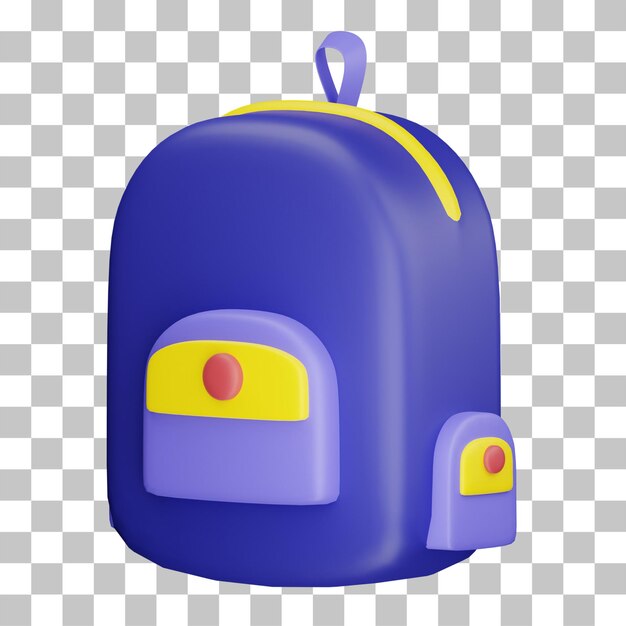 3d school bag illustration high quality psd image