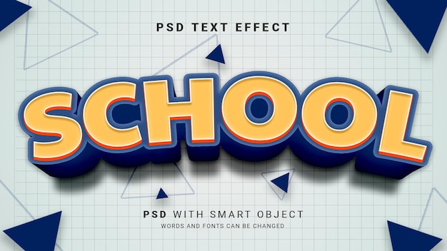 3d school editable text effect