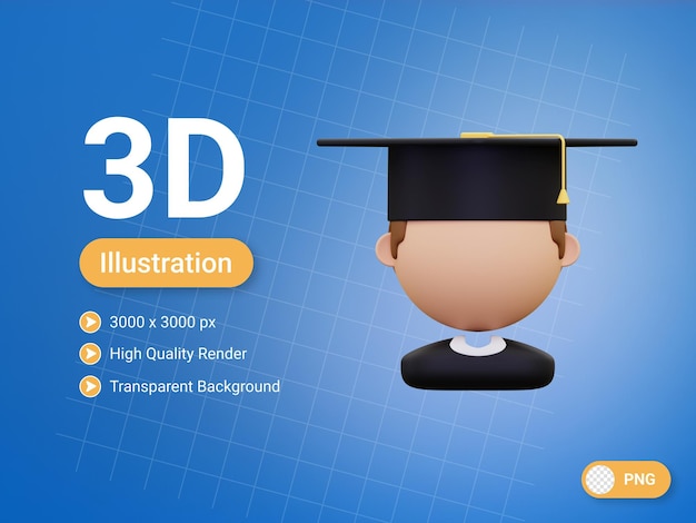 PSD 3d school graduation icon