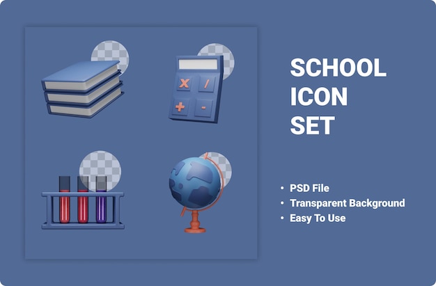 3d-school pictogrammenset