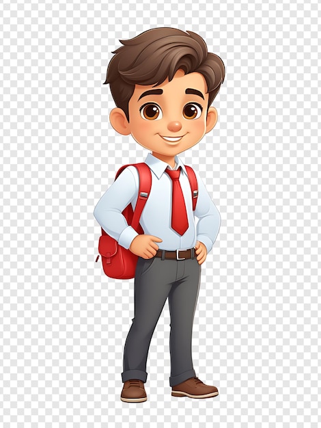 PSD 3d schoolboy character isolated on a transparent background psd