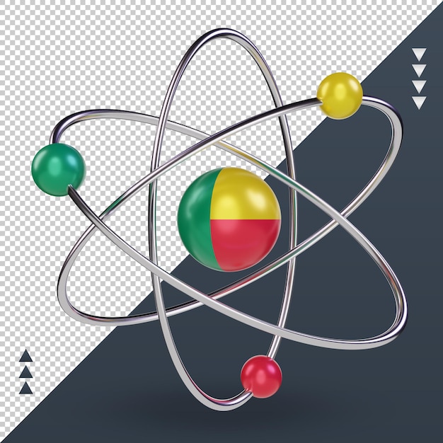 PSD 3d科学の日ベナンの旗のレンダリング正面図