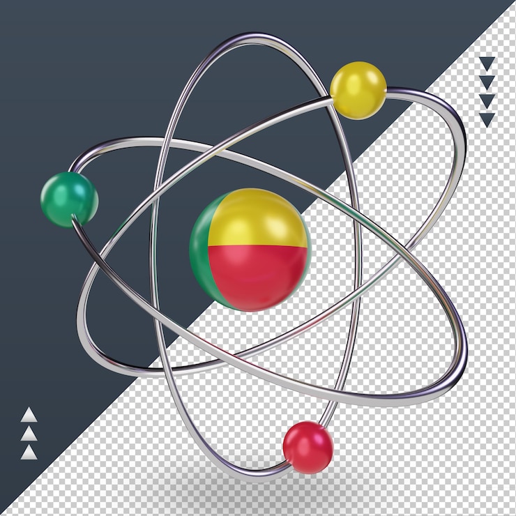 PSD 3d science day benin flag rendering right view