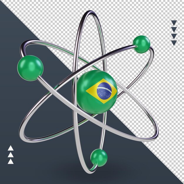 3dサイエンスデーブラジル国旗レンダリング左側面図