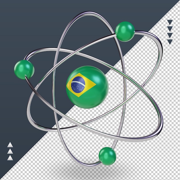 3d science day brazil flag rendering right view