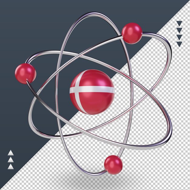 3Dサイエンスデーデンマーク国旗レンダリング右ビュー