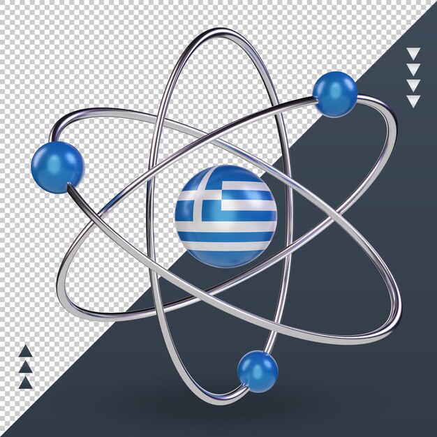 3d科学の日ギリシャの旗レンダリング正面図