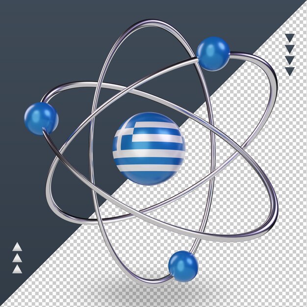 3d science day greece flag rendering right view