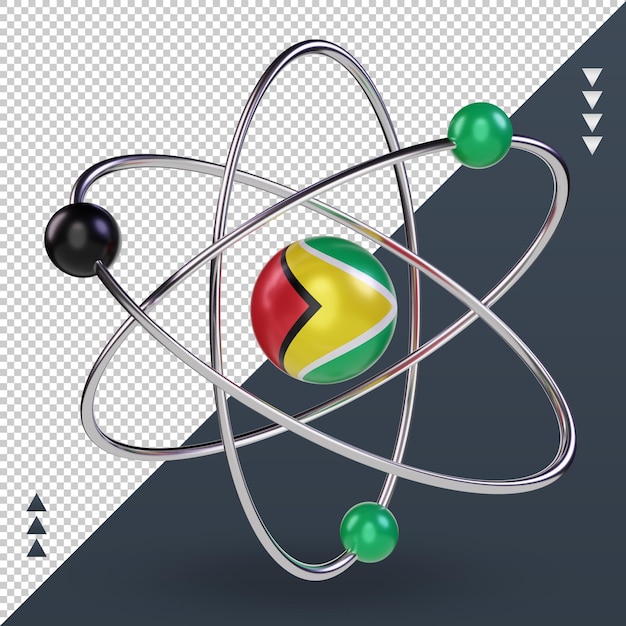 PSD 3d science day guyana flag rendering front view