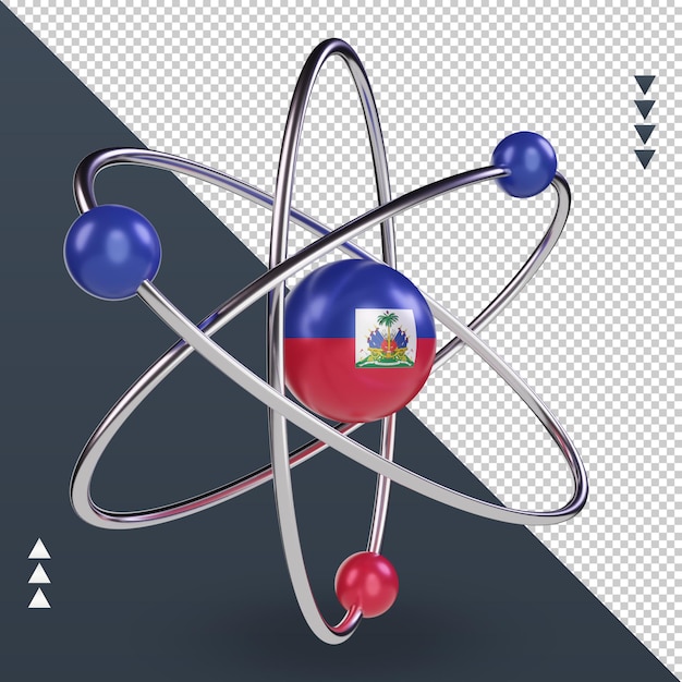 3d 과학의 날 아이티 국기 렌더링 왼쪽 보기