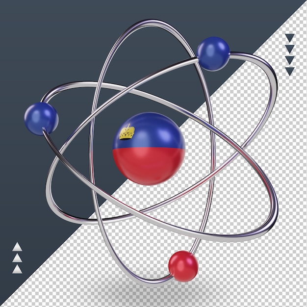 3D科学の日リヒテンシュタインの旗のレンダリングの右側面図