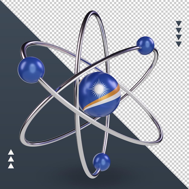 PSD 3dサイエンスデーマーシャル諸島の旗のレンダリング左側面図