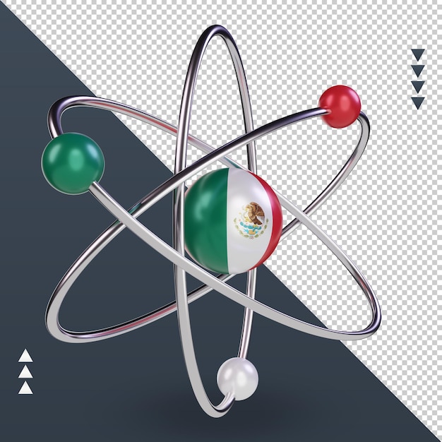 3d science day mexico flag rendering left view