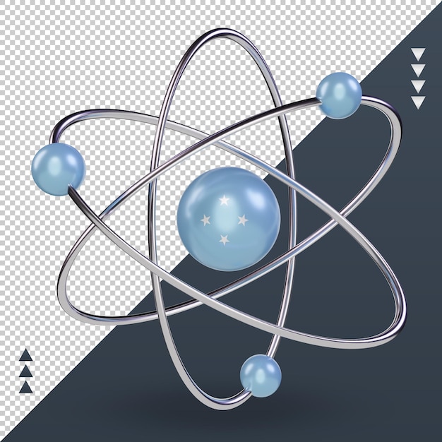 3D科学の日ミクロネシアの旗レンダリング正面図