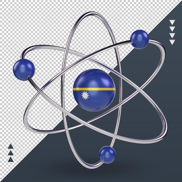 3d 과학의 날 나우루 국기 렌더링 전면보기