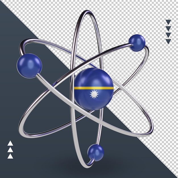 3d 과학의 날 나우루 국기 렌더링 왼쪽 보기