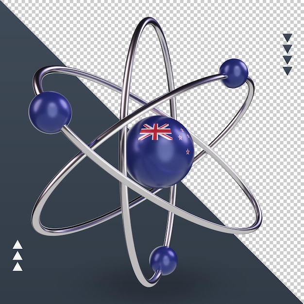 PSD 3d science day new zealand flag rendering left view