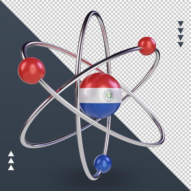 PSD 3d science day paraguay flag rendering vista sinistra