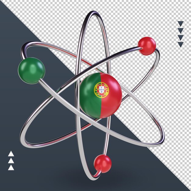 3d科学の日ポルトガルの旗のレンダリング左側面図