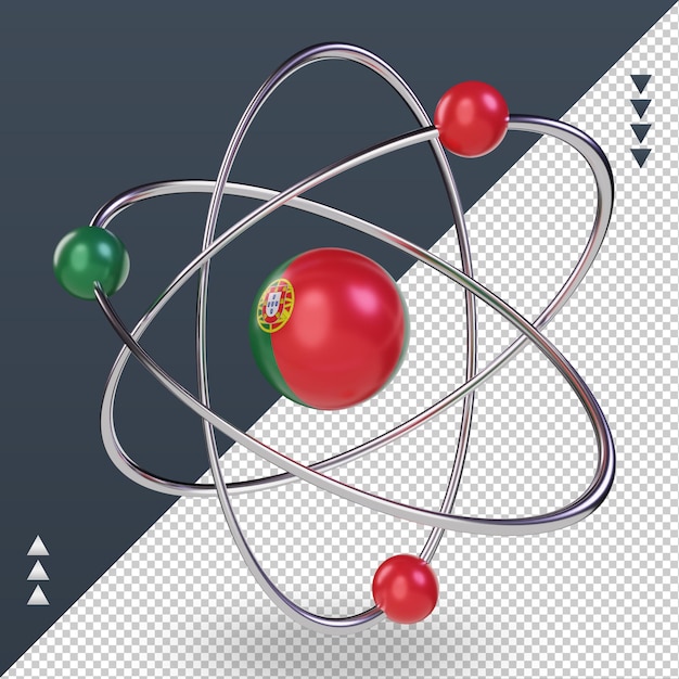 3d科学の日ポルトガルの旗レンダリング右ビュー