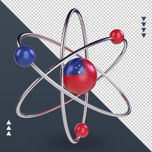 3d 과학의 날 사모아 국기 렌더링 왼쪽 보기