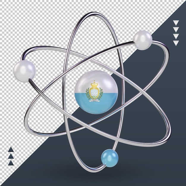 3d science day san marino flag rendering front view