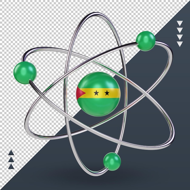 PSD 3dサイエンスデーサントメ・プリンシペ旗レンダリング正面図