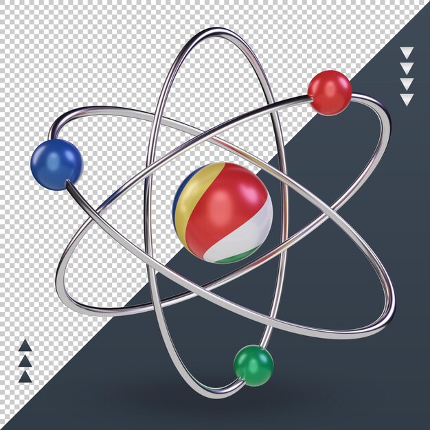 PSD 3dサイエンスデーセイシェルの国旗レンダリング正面図