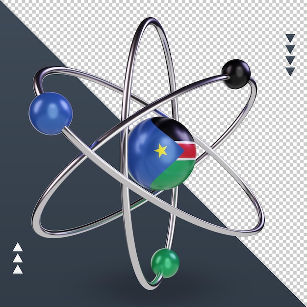 3d science day sud sudan bandiera rendering vista sinistra