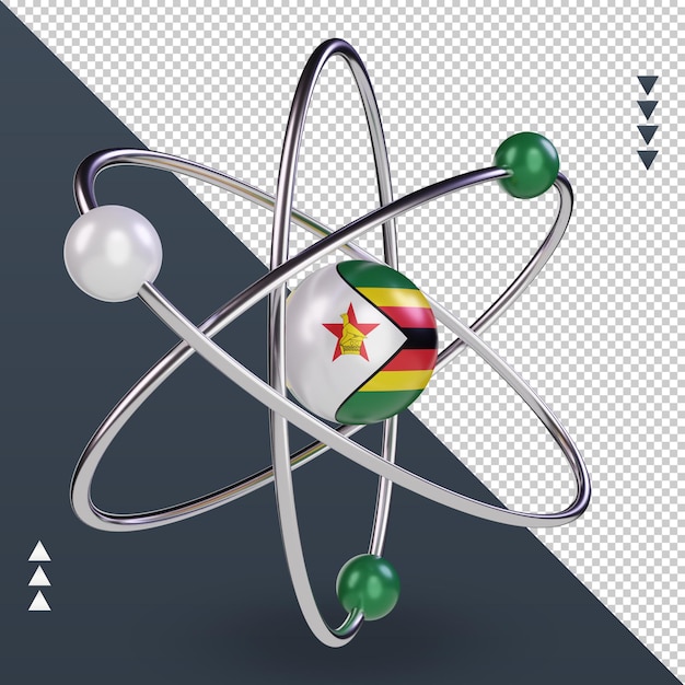 PSD 3d science day zimbabwe flag rendering vista sinistra